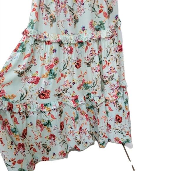 Abel The Label Floral Maxi Dress Size M – Boho Tiered Smocked Sleeveless Rayon - Picture 15 of 16
